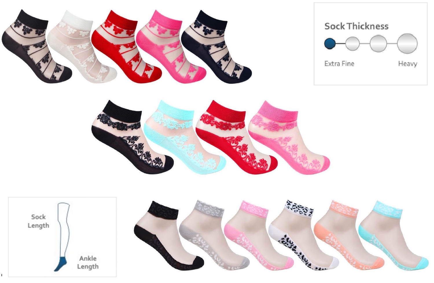 Transparent Footlets Women's Collection
